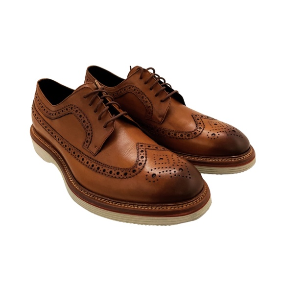 Mens Johnston & Murphy Jenson Longwing Oxfords in Tan Leather. 24-6642 main image 7